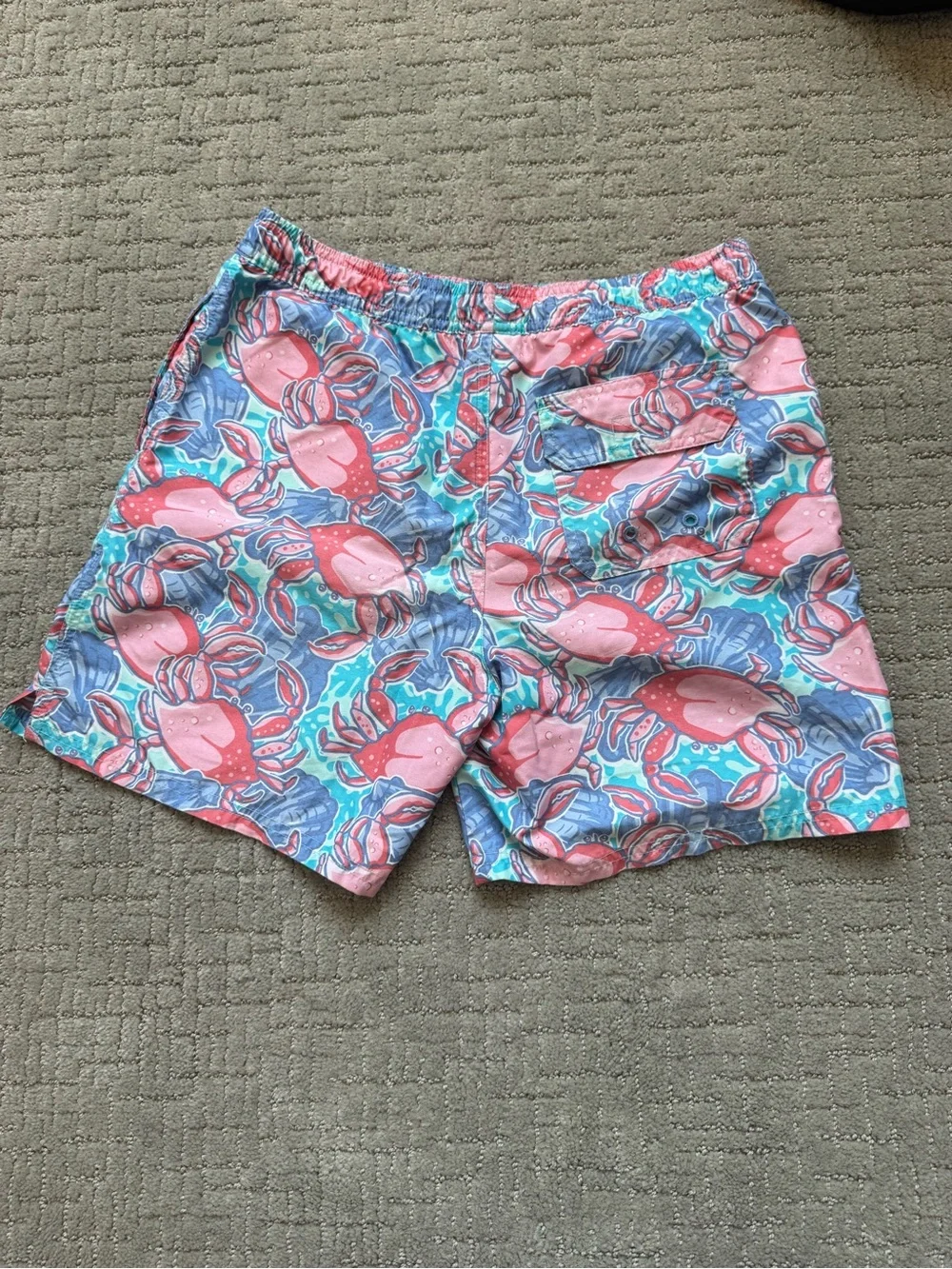 Vineyard Vines Kids Swim Trunks - Pink, Blue, Teal Crab Print